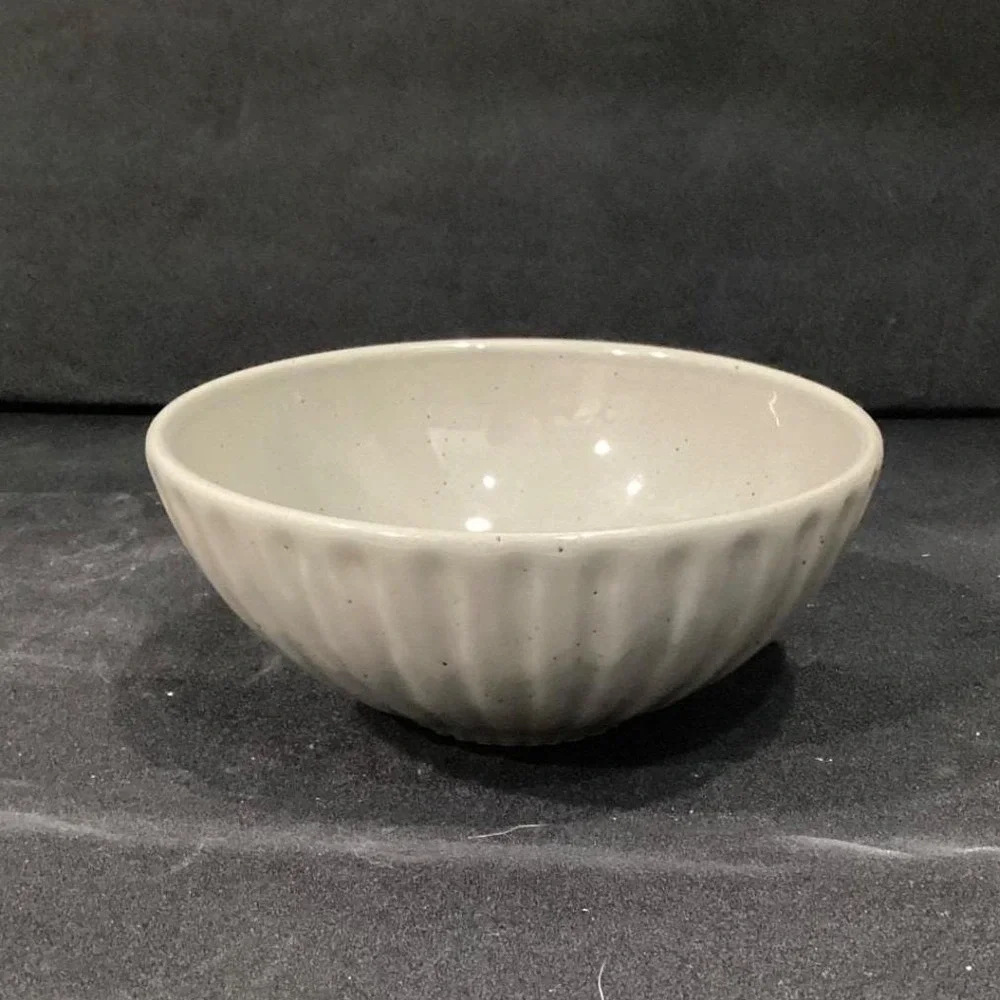 West Elm Gray Speckled Cereal Bowls,‎ Set Of 2, Minimalist Stoneware Dinnerware